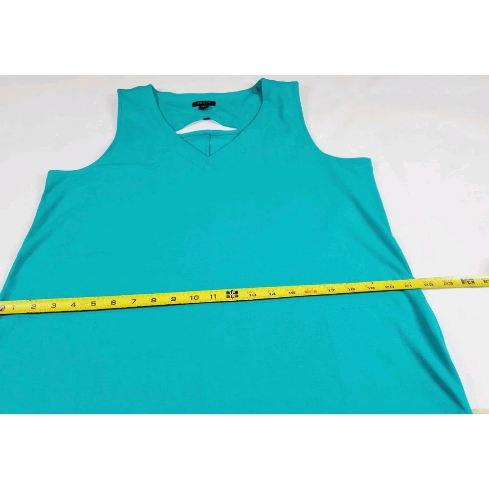 J. Jill Wearever Collection Womens Medium Dress Stretch Knit Pockets Aqua Travel